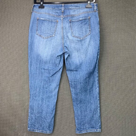 Stylus Womens Size 31/12 Blue Boyfriend Crop Jeans Light Wash Distressed Denim - Picture 2 of 12